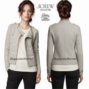 J.Crew Collection military style sweater jacket with brass buttons *iamwarrior